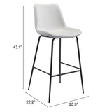 Byron Bar Stool, White-Furniture-High Fashion Home