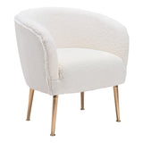 Sherpa Chair, Beige & Gold-Furniture - Chair-High Fashion Home