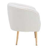 Sherpa Chair, Beige & Gold-Furniture - Chair-High Fashion Home