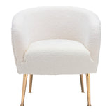 Sherpa Chair, Beige & Gold-Furniture - Chair-High Fashion Home