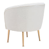 Sherpa Chair, Beige & Gold-Furniture - Chair-High Fashion Home