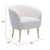 Sherpa Chair, Beige & Gold-Furniture - Chair-High Fashion Home