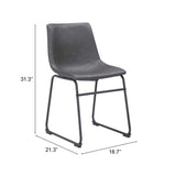 Smart Dining Chair, Charcoal, Set of 2-Furniture - Dining-High Fashion Home