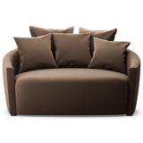 Chloe Media Lounger, Modern Velvet Coffee by Four Hands