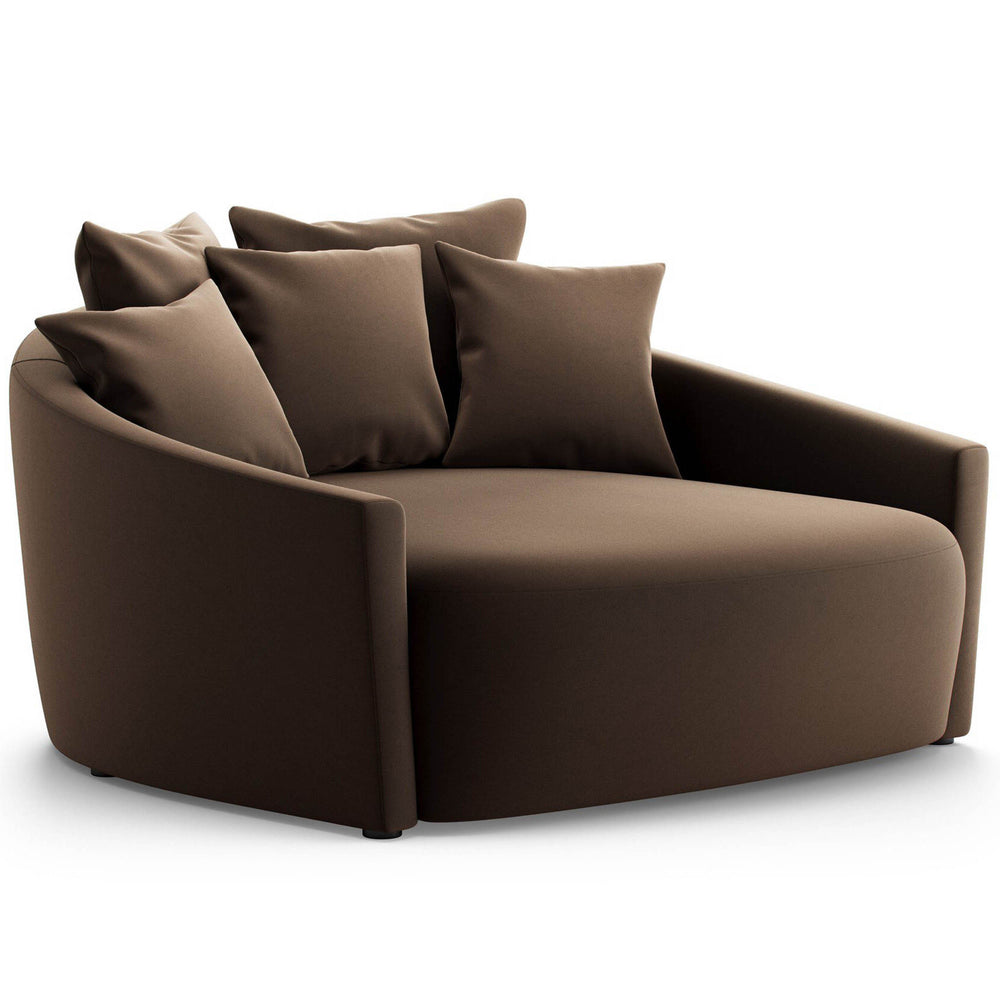 Chloe Media Lounger, Modern Velvet Coffee by Four Hands