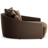Chloe Media Lounger, Modern Velvet Coffee by Four Hands