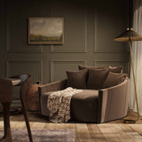 Chloe Media Lounger, Modern Velvet Coffee by Four Hands