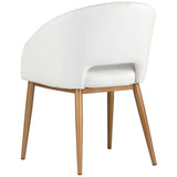 Thatcher Dining Chair, Snow/Champagne Gold-Furniture - Dining-High Fashion Home