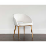 Thatcher Dining Chair, Snow/Champagne Gold
