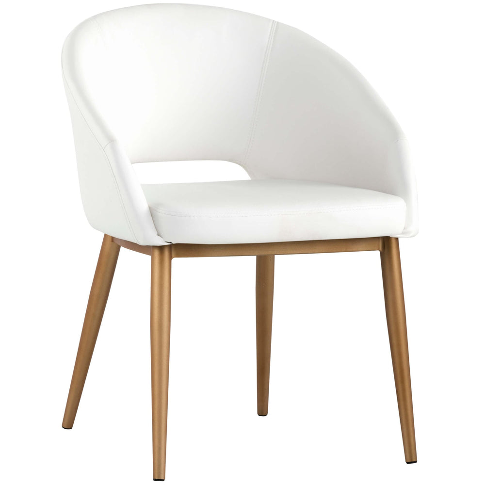 Thatcher Dining Chair, Snow/Champagne Gold