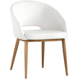 Thatcher Dining Chair, Snow/Champagne Gold-Furniture - Dining-High Fashion Home