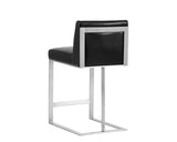Dean Counter Stool, Stainless Steel/Cantina Black-Furniture - Dining-High Fashion Home
