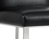 Dean Counter Stool, Stainless Steel/Cantina Black-Furniture - Dining-High Fashion Home
