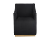Zane Wheeled Dining Armchair, Abbington Black, Set of 2-Furniture - Dining-High Fashion Home
