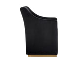 Zane Wheeled Dining Armchair, Abbington Black, Set of 2-Furniture - Dining-High Fashion Home