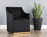 Zane Wheeled Dining Armchair, Abbington Black, Set of 2-Furniture - Dining-High Fashion Home