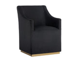 Zane Wheeled Dining Armchair, Abbington Black, Set of 2-Furniture - Dining-High Fashion Home