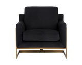 Kalmin Lounge Chair, Abbington Black-Furniture - Chairs-High Fashion Home