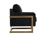 Kalmin Lounge Chair, Abbington Black-Furniture - Chairs-High Fashion Home