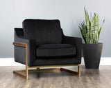 Kalmin Lounge Chair, Abbington Black-Furniture - Chairs-High Fashion Home