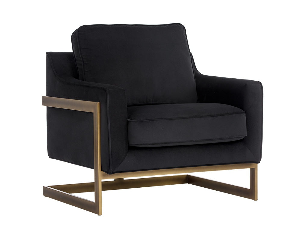 Kalmin Lounge Chair, Abbington Black-Furniture - Chairs-High Fashion Home
