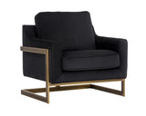 Kalmin Lounge Chair, Abbington Black-Furniture - Chairs-High Fashion Home