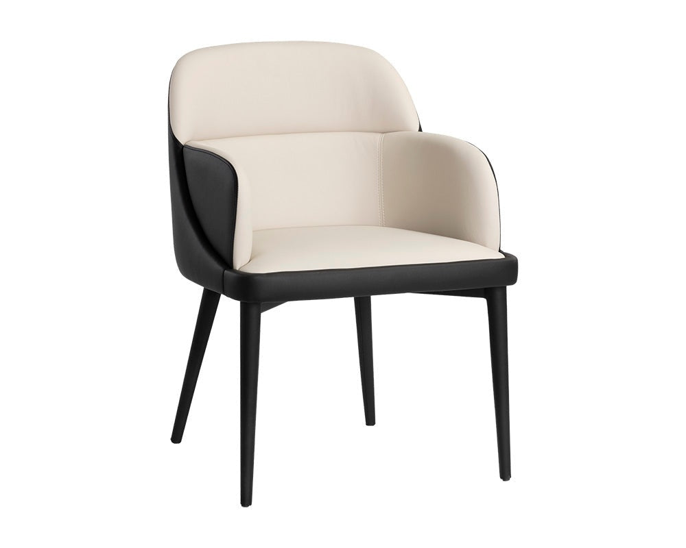 Hagan Dining Armchair, Dillon Cream/Dillon Black, Set of 2-Furniture - Dining-High Fashion Home