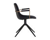 Cassius Swivel Dining Armchair, Abbington Black/Bravo Black, Set of 2-Furniture - Dining-High Fashion Home