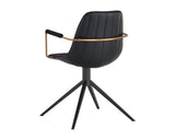 Cassius Swivel Dining Armchair, Abbington Black/Bravo Black, Set of 2-Furniture - Dining-High Fashion Home