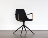 Cassius Swivel Dining Armchair, Abbington Black/Bravo Black, Set of 2-Furniture - Dining-High Fashion Home