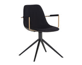 Cassius Swivel Dining Armchair, Abbington Black/Bravo Black, Set of 2-Furniture - Dining-High Fashion Home