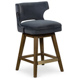 Task Swivel Counter Stool, Modern Velvet Shadow by Four Hands — PRM_1