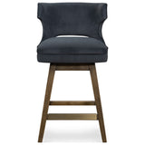 Task Swivel Counter Stool, Modern Velvet Shadow by Four Hands — FRT_1