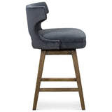 Task Swivel Counter Stool, Modern Velvet Shadow by Four Hands — SID_1