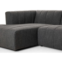 Langham Channeled 3 Piece Left Chaise Sectional, Saxon Charcoal-Furniture - Sofas-High Fashion Home