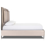 Leigh Queen Bed, Velvet Sand-Furniture - Bedroom-High Fashion Home