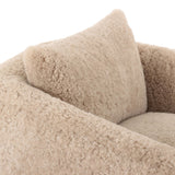 Topanga Swivel Chair, Beige Shearling by Four Hands