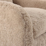 Topanga Swivel Chair, Beige Shearling by Four Hands