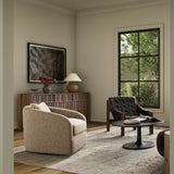 Topanga Swivel Chair, Beige Shearling by Four Hands