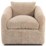 Topanga Swivel Chair, Beige Shearling by Four Hands