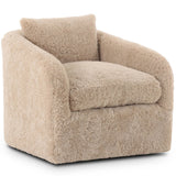 Topanga Swivel Chair, Beige Shearling by Four Hands