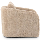 Topanga Swivel Chair, Beige Shearling by Four Hands