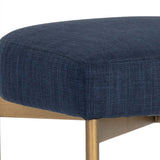 Seneca Counter Stool, Arena Navy/Antique Brass-Furniture - Dining-High Fashion Home