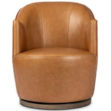 Aurora Leather Swivel Chair, Sonoma Butterscotch by Four Hands-Furniture - Chairs-High Fashion Home