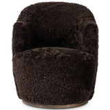 Aurora Swivel Chair, Cocoa Shearling by Four Hands-Furniture - Chairs-High Fashion Home