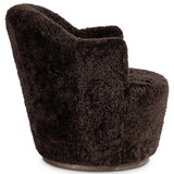 Aurora Swivel Chair, Cocoa Shearling by Four Hands-Furniture - Chairs-High Fashion Home