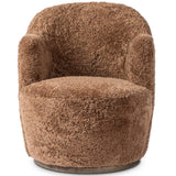 Aurora Swivel Chair, Amber Shearling by Four Hands-Furniture - Chairs-High Fashion Home