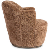 Aurora Swivel Chair, Amber Shearling by Four Hands-Furniture - Chairs-High Fashion Home
