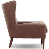 Marlow Leather Wing Chair, Taupe Shearling/Palermo Cigar by Four Hands