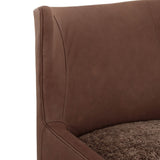 Marlow Leather Wing Chair, Taupe Shearling/Palermo Cigar by Four Hands